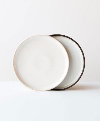 Beige Serveware Ceramic White Matte Plates